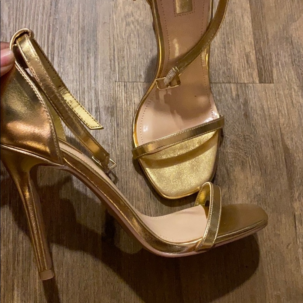 Gold strap heels